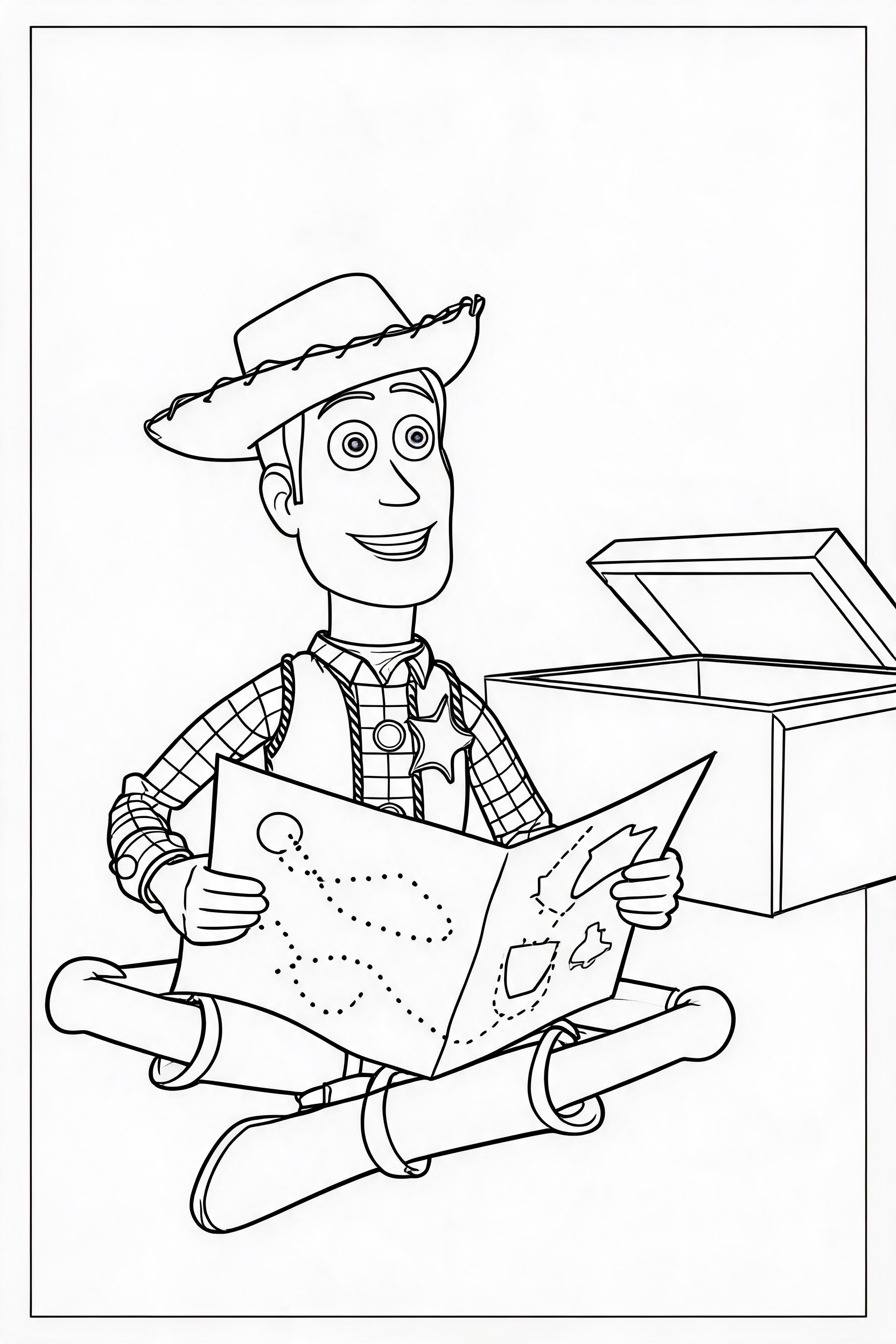 Color Woody Reading a Treasure Map Online｜pagicolor.com